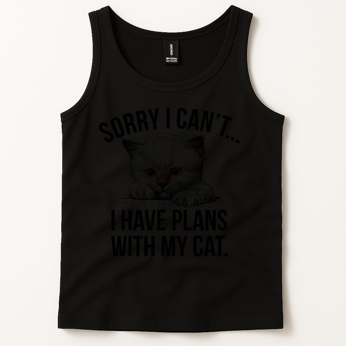 Sorry I Cant I Have Plans With My Cat Funny Tank Top