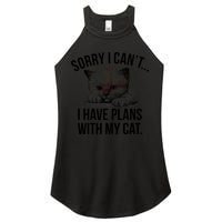 Sorry I Cant I Have Plans With My Cat Funny Women's Perfect Tri Rocker Tank