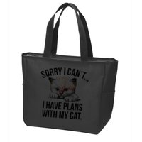 Sorry I Cant I Have Plans With My Cat Funny Zip Tote Bag