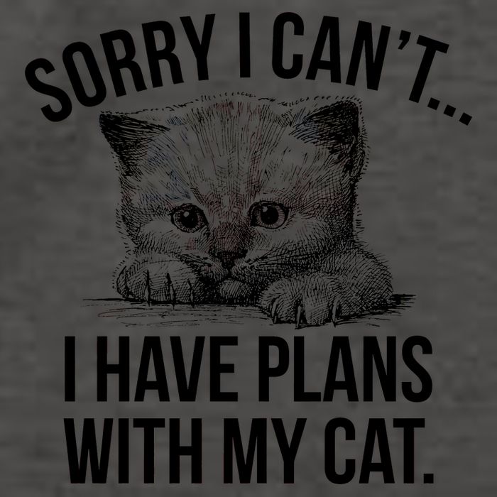Sorry I Cant I Have Plans With My Cat Funny Vector Backpack