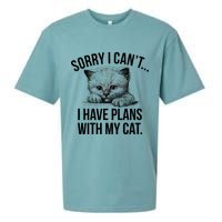 Sorry I Cant I Have Plans With My Cat Funny Sueded Cloud Jersey T-Shirt