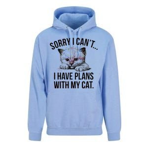 Sorry I Cant I Have Plans With My Cat Funny Unisex Surf Hoodie