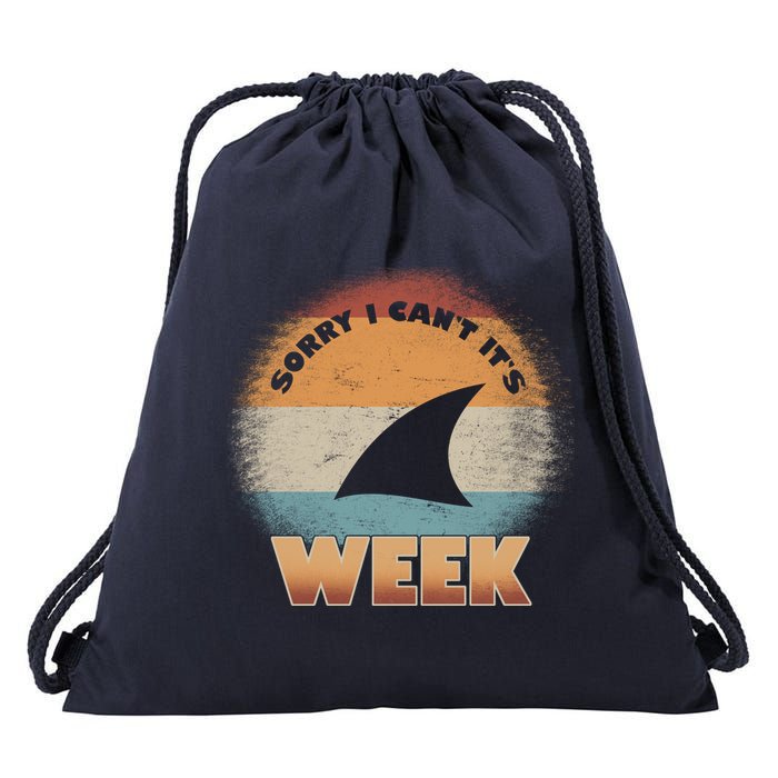Sorry I Can't It's Shark Week Drawstring Bag