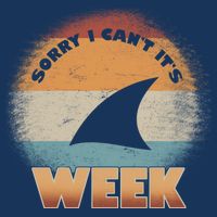 Sorry I Can't It's Shark Week Drawstring Bag