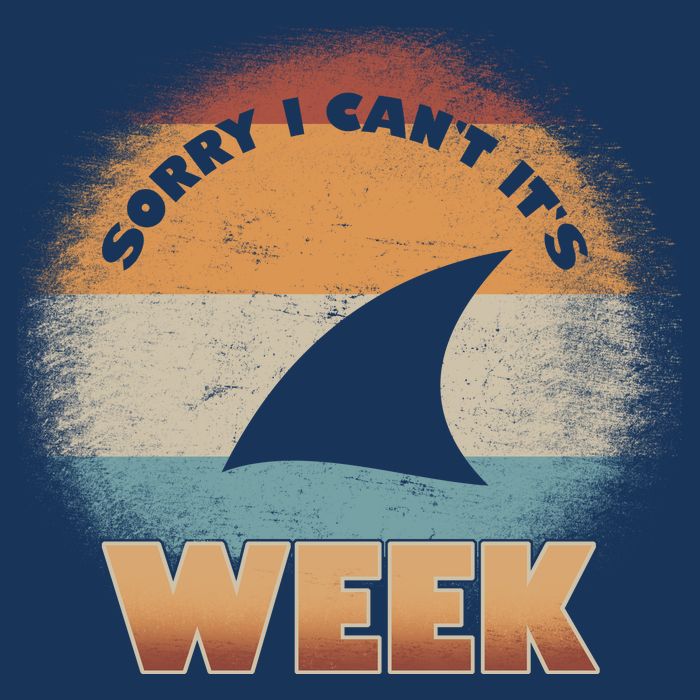 Sorry I Can't It's Shark Week Drawstring Bag