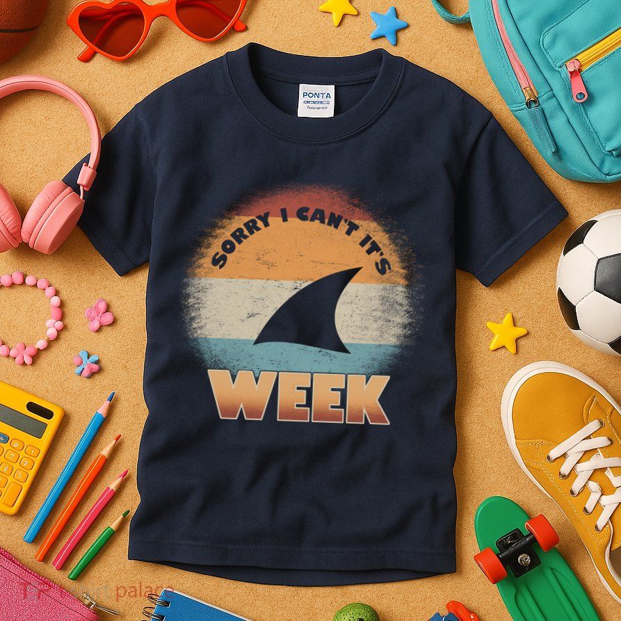 Sorry I Can't It's Shark Week Kids T-Shirt