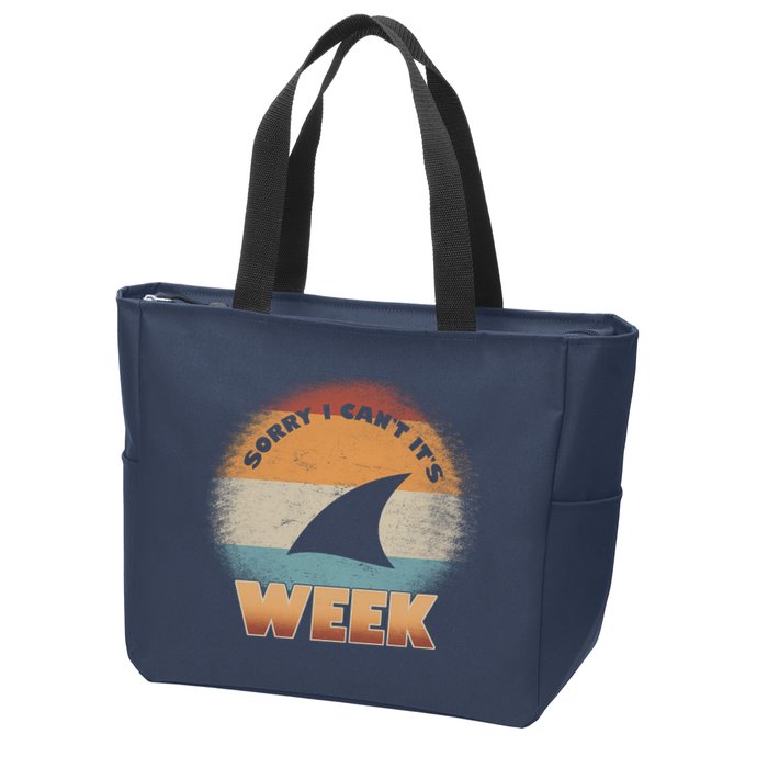 Sorry I Can't It's Shark Week Zip Tote Bag
