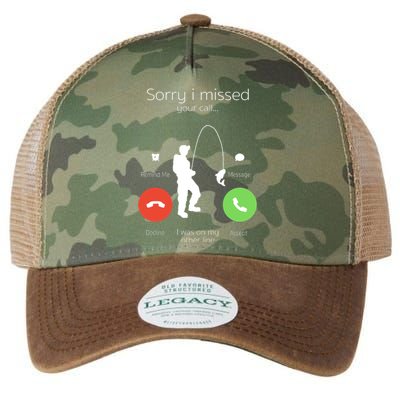 Sorry I Missed Your Call I Was On My Other Line Fishing Joke Legacy Tie Dye Trucker Hat