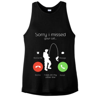 Sorry I Missed Your Call I Was On My Other Line Fishing Joke Ladies PosiCharge Tri-Blend Wicking Tank