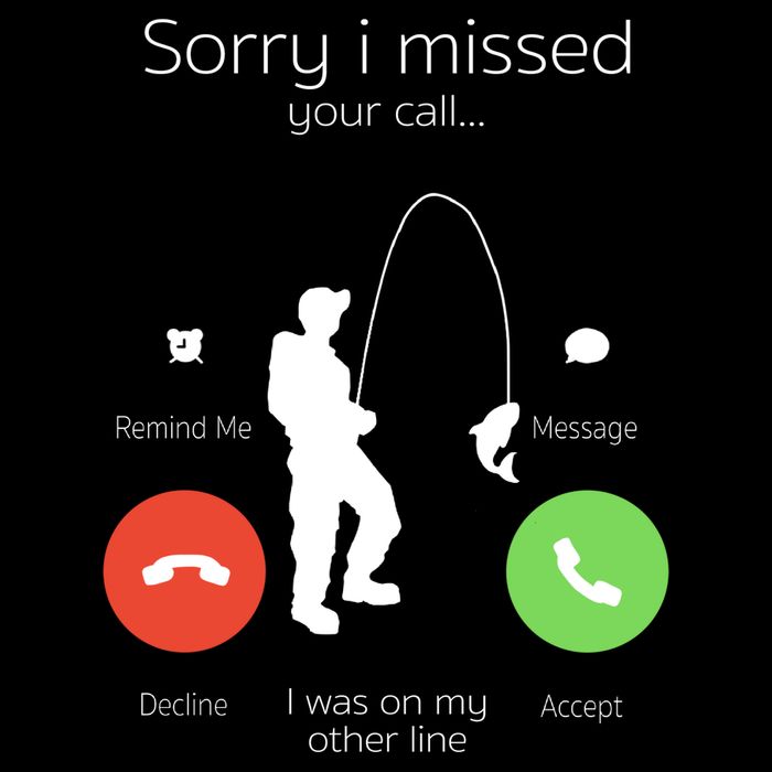 Sorry I Missed Your Call I Was On My Other Line Fishing Joke Drawstring Bag
