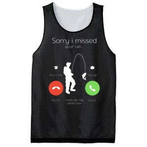 Sorry I Missed Your Call I Was On My Other Line Fishing Joke Mesh Reversible Basketball Jersey Tank