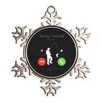 Sorry I Missed Your Call I Was On My Other Line Fishing Joke Metallic Star Ornament