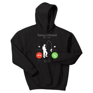 Sorry I Missed Your Call I Was On My Other Line Fishing Joke Kids Hoodie