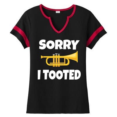 Sorry I Tooted Trumpet Ladies Halftime Notch Neck Tee