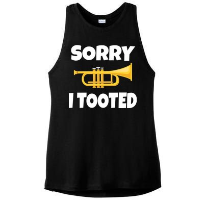 Sorry I Tooted Trumpet Ladies PosiCharge Tri-Blend Wicking Tank