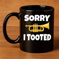 Sorry I Tooted Trumpet 11oz C Handle Ceramic Mug