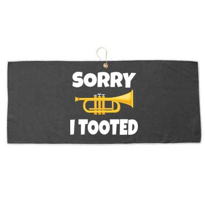 Sorry I Tooted Trumpet Large Microfiber Waffle Golf Towel