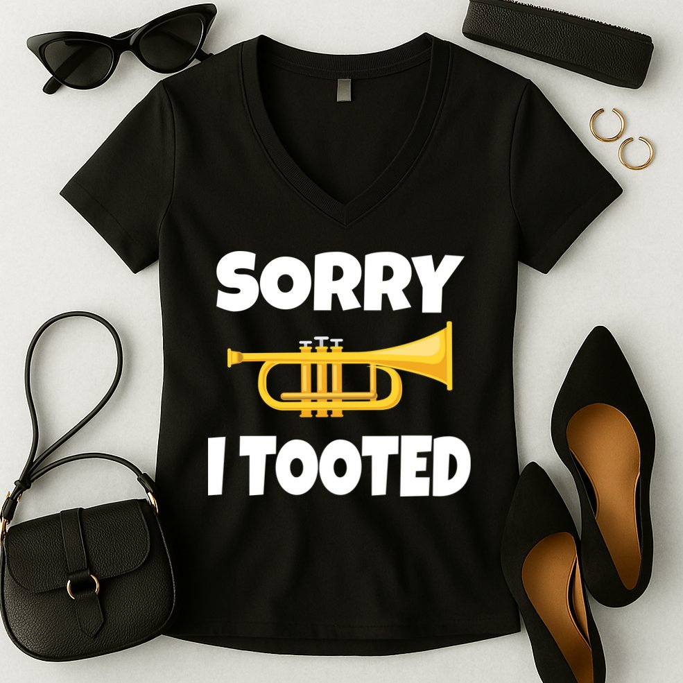 Sorry I Tooted Trumpet Women's V-Neck T-Shirt