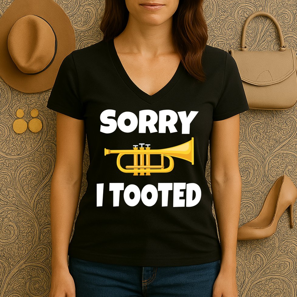 Sorry I Tooted Trumpet Women's V-Neck T-Shirt