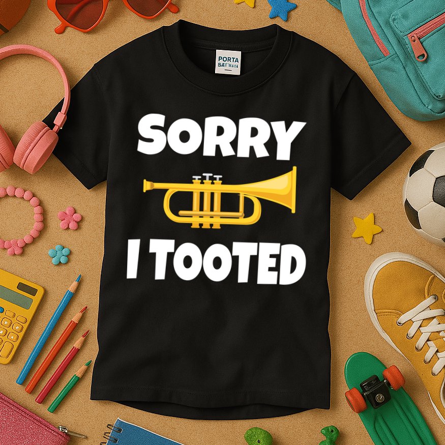 Sorry I Tooted Trumpet Kids T-Shirt