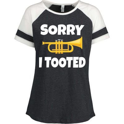 Sorry I Tooted Trumpet Enza Ladies Jersey Colorblock Tee