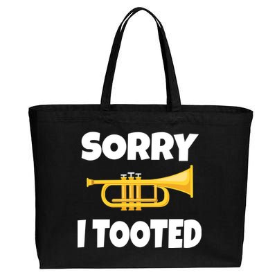 Sorry I Tooted Trumpet Cotton Canvas Jumbo Tote