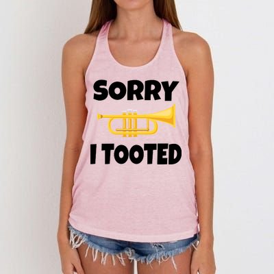 Sorry I Tooted Trumpet Women's Knotted Racerback Tank