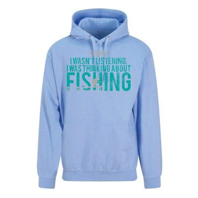 Sorry I Was Thinking About Fishing Unisex Surf Hoodie