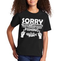Sorry I Wasn't Listening I Was Thinking About Fishing Kids T-Shirt