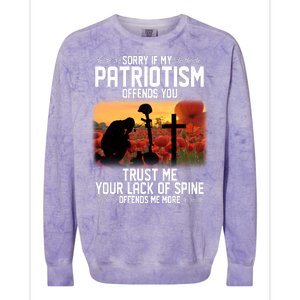 Sorry If My Patriotism Offends You Colorblast Crewneck Sweatshirt