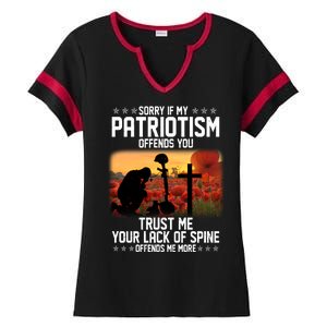 Sorry If My Patriotism Offends You Ladies Halftime Notch Neck Tee