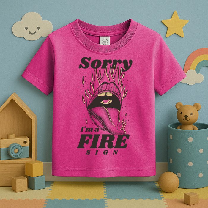 Sorry I'm A Fire Sign Zodiac Birthday Toddler T-Shirt