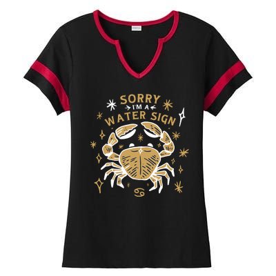 Sorry I'm A Water Sign Crab Ladies Halftime Notch Neck Tee