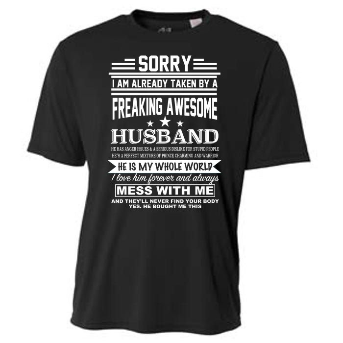 Sorry I'm Already Taken By A Freaking Awesome Husband Cooling Performance Crew T-Shirt