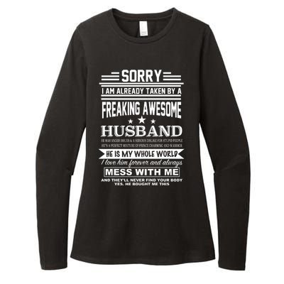 Sorry I'm Already Taken By A Freaking Awesome Husband Womens CVC Long Sleeve Shirt