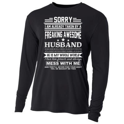 Sorry I'm Already Taken By A Freaking Awesome Husband Cooling Performance Long Sleeve Crew