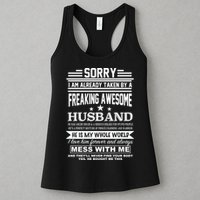 Sorry I'm Already Taken By A Freaking Awesome Husband Womens Tank Top