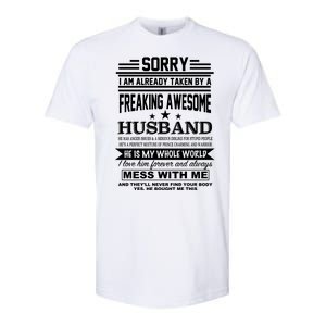 Sorry I'm Already Taken By A Freaking Awesome Husband Softstyle CVC T-Shirt