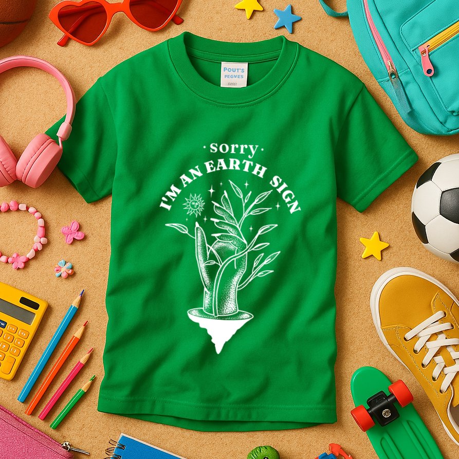 Sorry I'm An Earth Sign Zodiac Birthday Kids T-Shirt
