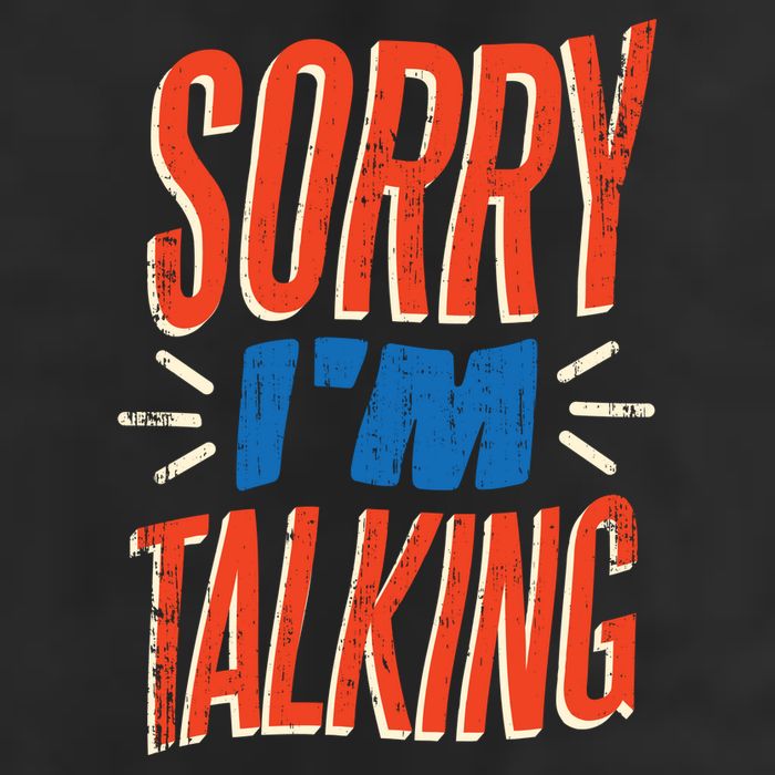 Sorry I'm Talking 7 Panel Mesh Trucker Snapback Hat