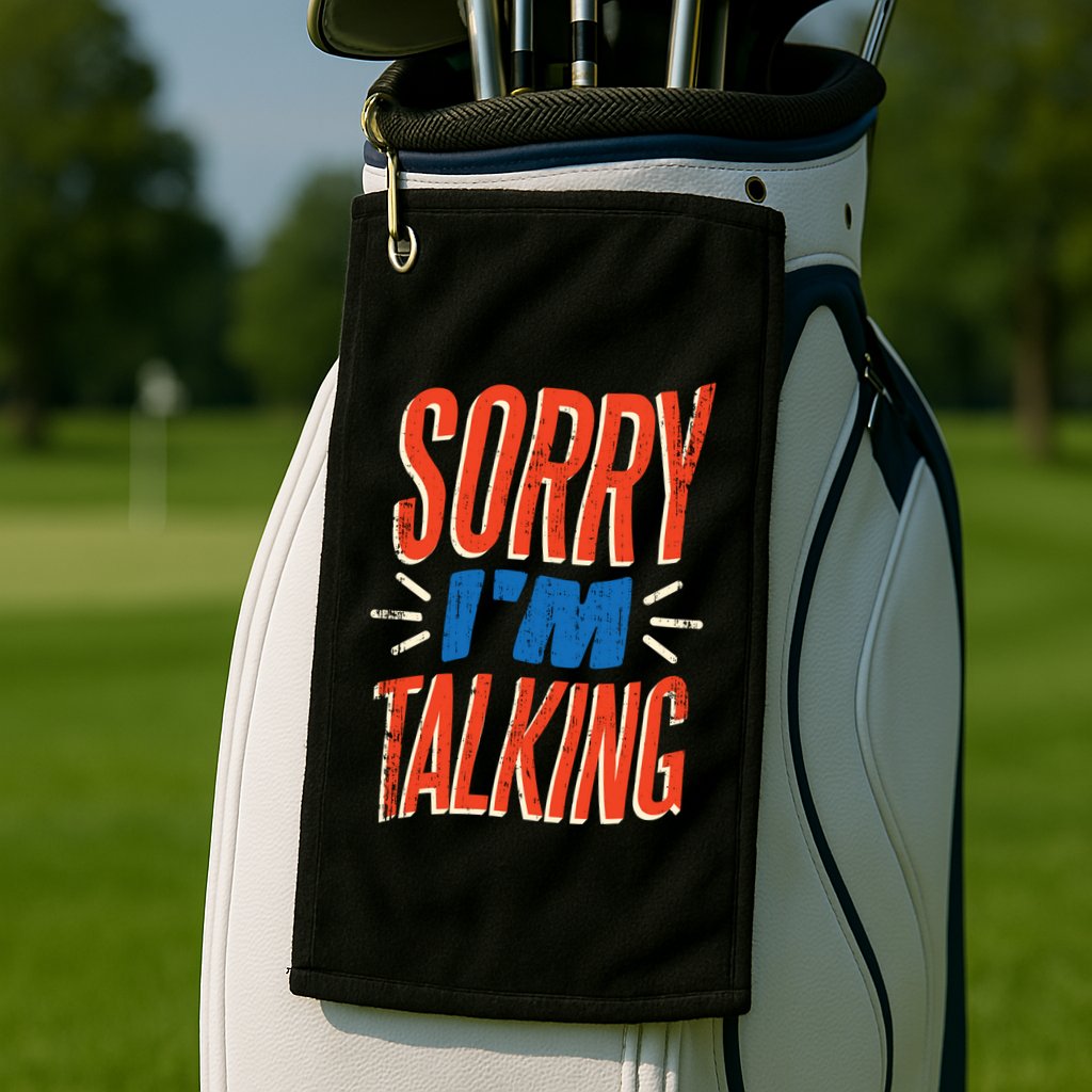Sorry I'm Talking Golf Towel