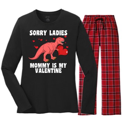 Sorry Ladies Mommy Is My Valentine Women's Long Sleeve Flannel Pajama Set 