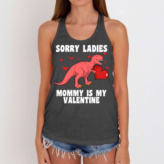 Sorry Ladies Mommy Is My Valentine Women's Knotted Racerback Tank