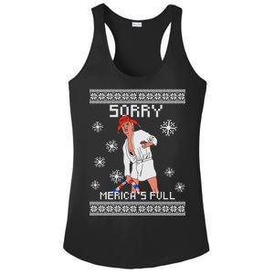 Sorry Merica's Full Trump Supporter Ugly Christmas Ladies PosiCharge Competitor Racerback Tank