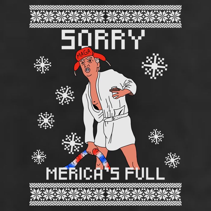 Sorry Merica's Full Trump Supporter Ugly Christmas Trucker Hat