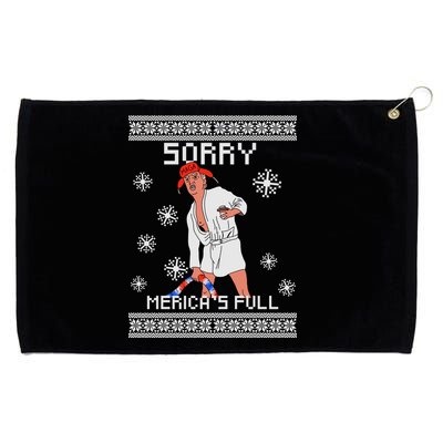 Sorry Merica's Full Trump Supporter Ugly Christmas Grommeted Golf Towel