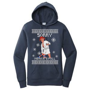 Sorry Merica's Full Trump Supporter Ugly Christmas Women's Pullover Hoodie