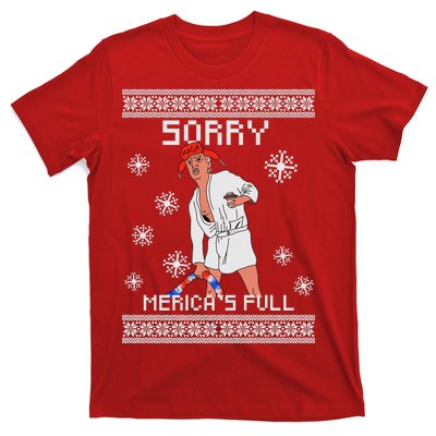 Sorry Merica's Full Trump Supporter Ugly Christmas T-Shirt