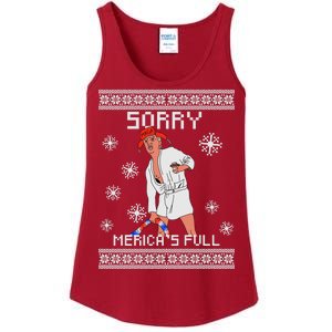 Sorry Merica's Full Trump Supporter Ugly Christmas Ladies Essential Tank