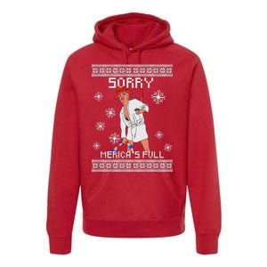 Sorry Merica's Full Trump Supporter Ugly Christmas Premium Hoodie